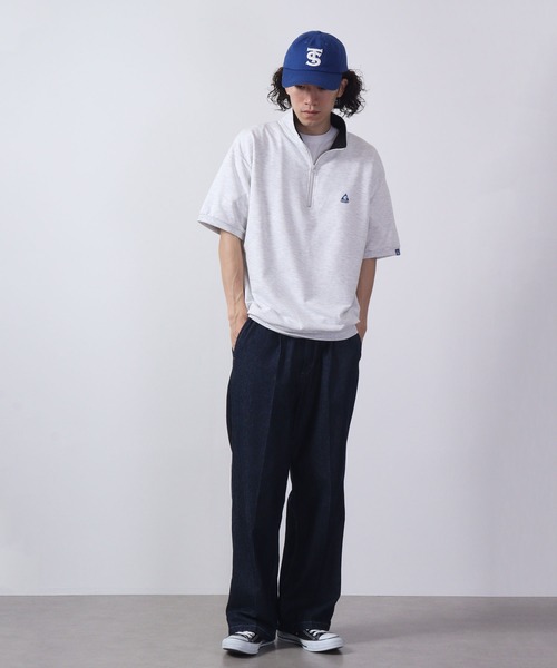 GERRY(ジェリー)の「GERRY ミニ裏毛胸刺繍ハーフZIP(スウェット・メンズ・ホワイト/ブラック/アッシュグレー・M/LL/L)」の15枚目の写真