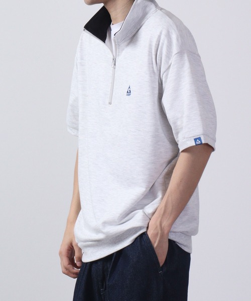 GERRY(ジェリー)の「GERRY ミニ裏毛胸刺繍ハーフZIP(スウェット・メンズ・ホワイト/ブラック/アッシュグレー・M/LL/L)」の13枚目の写真