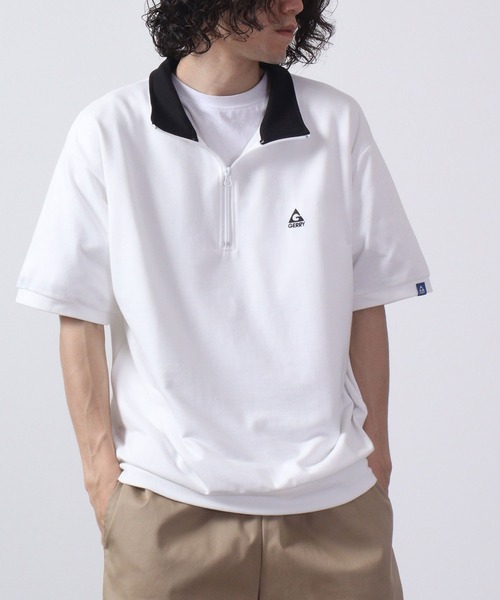 GERRY(ジェリー)の「GERRY ミニ裏毛胸刺繍ハーフZIP(スウェット・メンズ・ホワイト/ブラック/アッシュグレー・M/LL/L)」の5枚目の写真