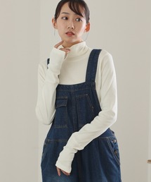 ハイネック指穴カットソー 長袖