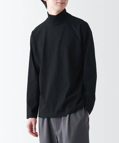 無印良品（ムジルシリョウヒン）の「起毛ハイネック長袖Ｔシャツ（Tシャツ/カットソー・メンズ・ホワイト/ダークブラウン/グレー/ダークグリーン/ネイビー系/ブラック・XS/S/L/XXL/XL/M）」の4枚目の写真