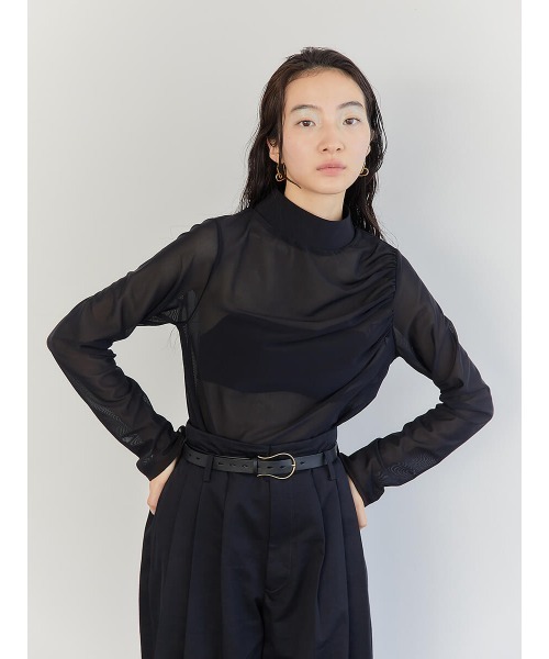 Ayla(アイラ)の「アシンメトリーシアートップス(Tシャツ/カットソー・レディース・ブラック/ブルー/ホワイト・FREE)」の6枚目の写真