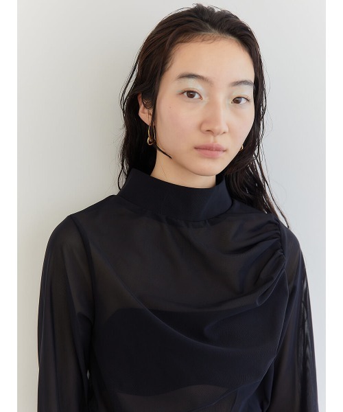 Ayla(アイラ)の「アシンメトリーシアートップス(Tシャツ/カットソー・レディース・ブラック/ブルー/ホワイト・FREE)」の8枚目の写真