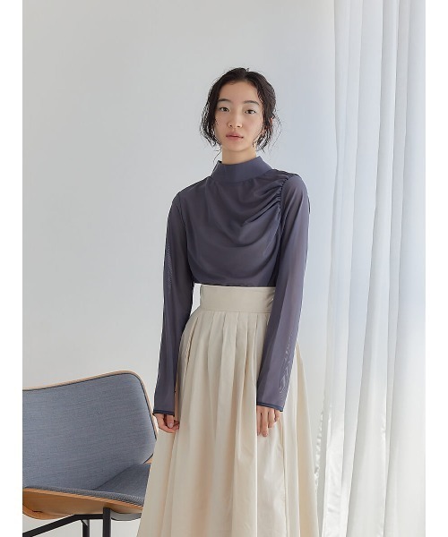 Ayla(アイラ)の「アシンメトリーシアートップス(Tシャツ/カットソー・レディース・ブラック/ブルー/ホワイト・FREE)」の13枚目の写真
