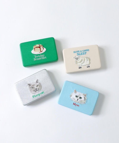 Three Four Time（ｽﾘｰﾌｫｰﾀｲﾑ）の「【JoliJoli】キャリング刺繍コンパクトミラーケース（その他小物・レディース・サックスブルー/グリーン/アイボリー/シルバー・FREE）」の20枚目の写真