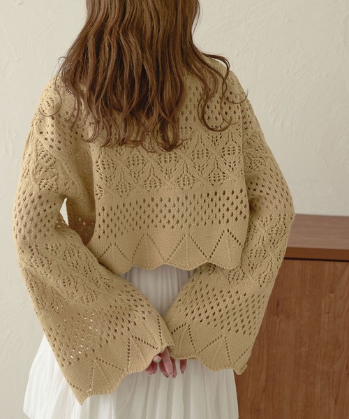 Ambre Neige(アンブルネージュ)の「レースアップ透かしニット/【WEB/EC限定商品】(ニット/セーター・レディース・アイボリー/ベージュ/ダークブラウン/ピンク・FREE)」の17枚目の写真