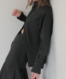 オーバーサイズ比翼シャツ / original oversize front fly shirt ビッグシルエット グレー ベージュ ブラック ルーズ オーバーサイズシャツ シャツセットアップ