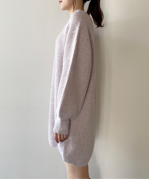 NOMAE（ノーマエ）の「ラメメランジあぜニットワンピース（ワンピース・レディース・パープル/ダークブルー/グレー/アイボリー・FREE）」の22枚目の写真