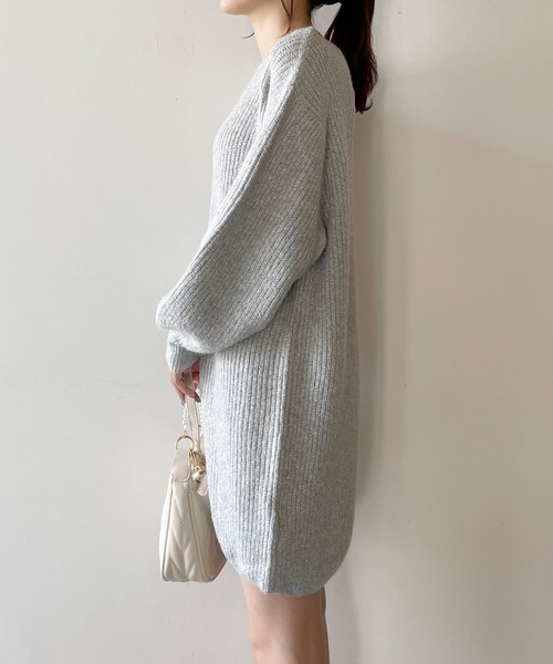 NOMAE（ノーマエ）の「ラメメランジあぜニットワンピース（ワンピース・レディース・パープル/ダークブルー/グレー/アイボリー・FREE）」の13枚目の写真