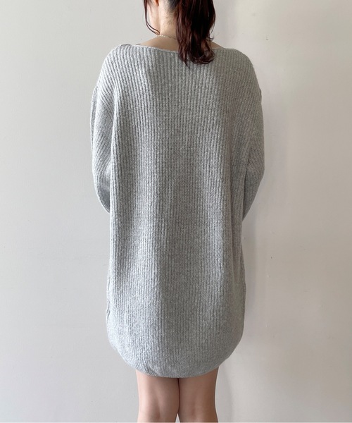 NOMAE（ノーマエ）の「ラメメランジあぜニットワンピース（ワンピース・レディース・パープル/ダークブルー/グレー/アイボリー・FREE）」の14枚目の写真