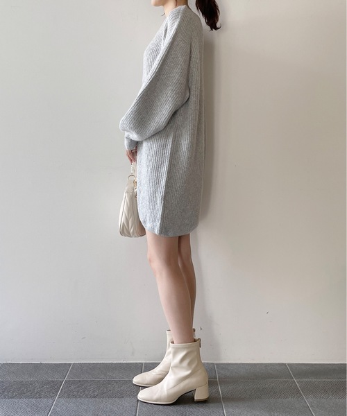 NOMAE（ノーマエ）の「ラメメランジあぜニットワンピース（ワンピース・レディース・パープル/ダークブルー/グレー/アイボリー・FREE）」の18枚目の写真