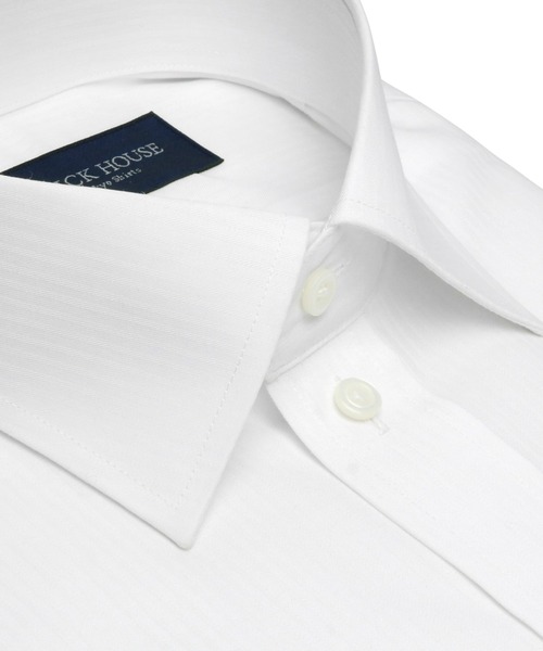 TOKYO SHIRTS（トウキョウシャツ）の「形態安定ノーアイロン ワイド 長袖ビジネスワイシャツ（ビジネスシャツ・メンズ・ホワイト・首回り37cm-裄丈80cm/首回り43cm-裄丈86cm/首回り41cm-裄丈86cm/首回り43cm-裄丈82cm/首回り41cm-裄丈82cm/首回り39cm-裄丈84cm/首回り42cm-裄丈86cm/首回り39cm-裄丈80cm/首回り42cm-裄丈82cm/首回り37cm-裄丈84cm）」の2枚目の写真