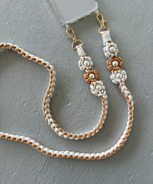 Me%（ミィパーセント）の「オハナアミモバイルストラップ 982871（スマホグッズ・レディース・ベージュ/ブラック/アイボリー・FREE）」の15枚目の写真