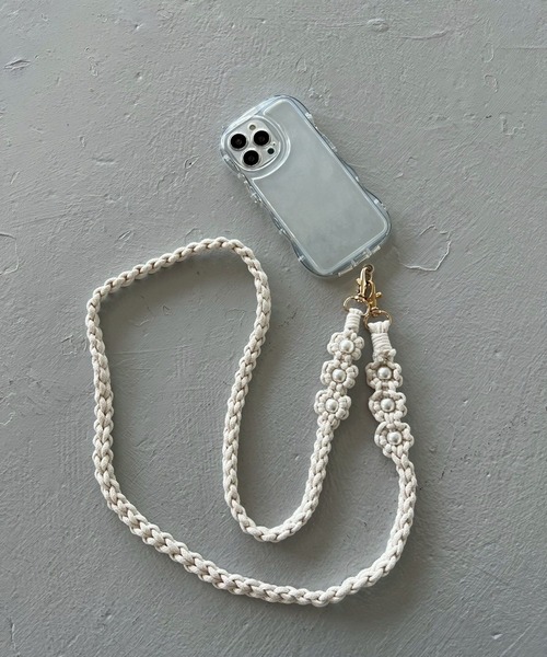 Me%（ミィパーセント）の「オハナアミモバイルストラップ 982871（スマホグッズ・レディース・ベージュ/ブラック/アイボリー・FREE）」の18枚目の写真