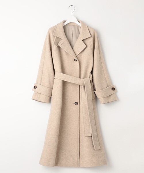 新品 フェルゥ コート サイズ2 スタンドネックウールライク キャメル系 新品 フェルゥ コート サイズ2 スタンドネックウールライク キャメル系