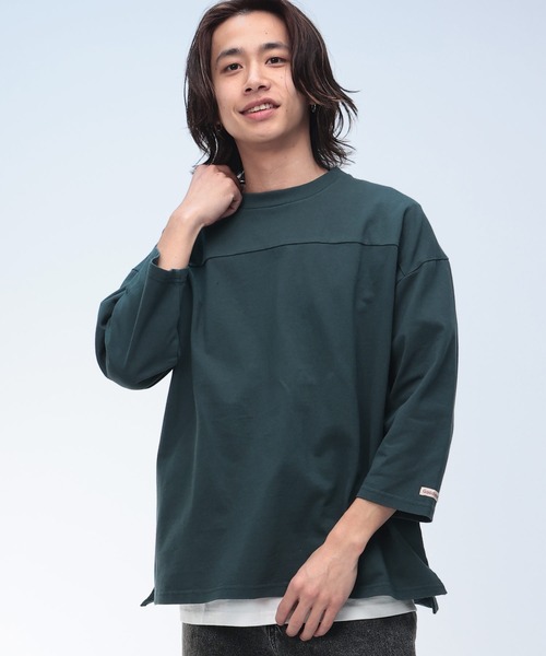 Goodwear（グッドウェア）の「Goodwear USAコットン フットボール 七分袖 BIG TEE（Tシャツ/カットソー・メンズ・ブラック/ホワイト/ネイビー/ダークグレー/グリーン・L/LL/M）」の4枚目の写真