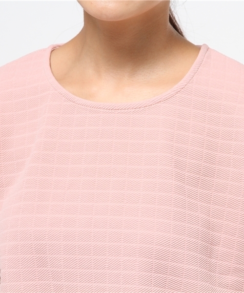 OUTLET(アウトレット)の「【Ciaopanic】半袖無地ジャガードWゴムプルオーバー(Tシャツ/カットソー・レディース・ピンク/ネイビー・FREE)」の6枚目の写真