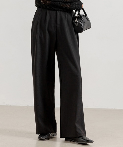 DAY CLOSET（デイ クローゼット）の「レディース ゆるシルエットハイウエストワイドパンツ（その他パンツ・レディース・ダークグレー/ベージュ/ブラック・M/L/S）」の2枚目の写真