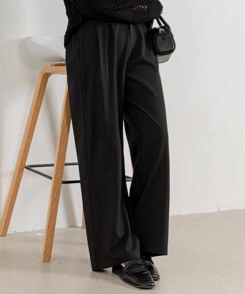 DAY CLOSET（デイ クローゼット）の「レディース ゆるシルエットハイウエストワイドパンツ（その他パンツ・レディース・ダークグレー/ベージュ/ブラック・M/L/S）」の5枚目の写真