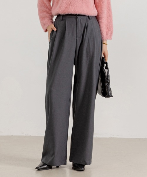 DAY CLOSET（デイ クローゼット）の「レディース ゆるシルエットハイウエストワイドパンツ（その他パンツ・レディース・ダークグレー/ベージュ/ブラック・M/L/S）」の13枚目の写真