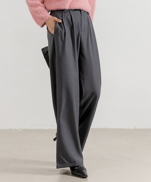 DAY CLOSET（デイ クローゼット）の「レディース ゆるシルエットハイウエストワイドパンツ（その他パンツ・レディース・ダークグレー/ベージュ/ブラック・M/L/S）」の15枚目の写真