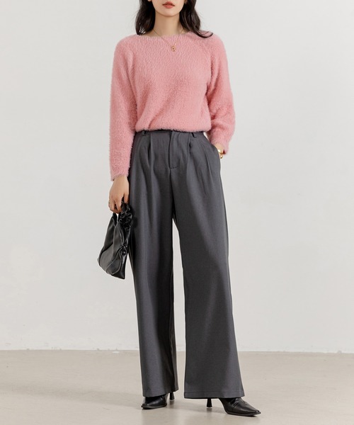 DAY CLOSET（デイ クローゼット）の「レディース ゆるシルエットハイウエストワイドパンツ（その他パンツ・レディース・ダークグレー/ベージュ/ブラック・M/L/S）」の17枚目の写真