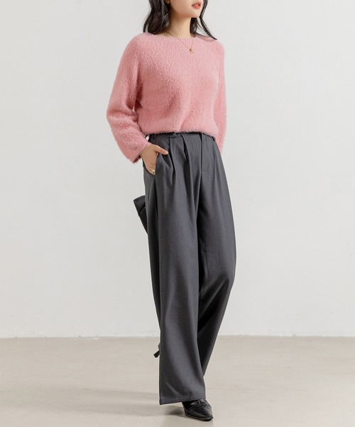 DAY CLOSET（デイ クローゼット）の「レディース ゆるシルエットハイウエストワイドパンツ（その他パンツ・レディース・ダークグレー/ベージュ/ブラック・M/L/S）」の18枚目の写真