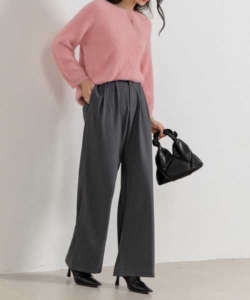 DAY CLOSET（デイ クローゼット）の「レディース ゆるシルエットハイウエストワイドパンツ（その他パンツ・レディース・ダークグレー/ベージュ/ブラック・M/L/S）」の20枚目の写真