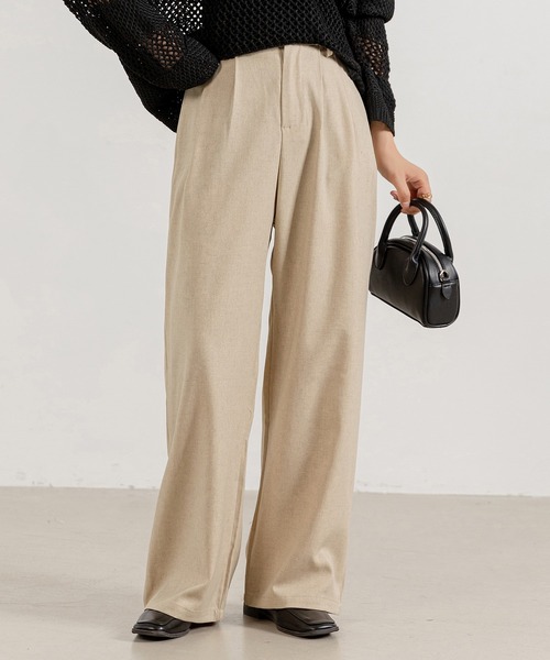 DAY CLOSET（デイ クローゼット）の「レディース ゆるシルエットハイウエストワイドパンツ（その他パンツ・レディース・ダークグレー/ベージュ/ブラック・M/L/S）」の22枚目の写真