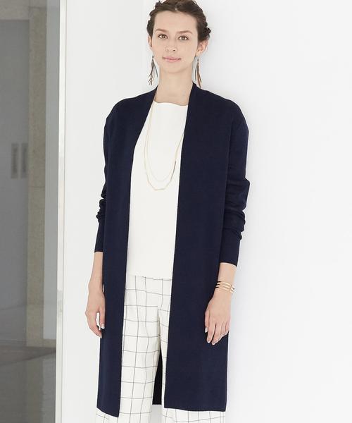 green label relaxing（グリーンレーベルリラクシング）の「KF HandWash FLC SUPER ロングカーディガン◆（カーディガン/ボレロ・レディース・グレー/ブラウン/ネイビー/ライトグレー/ダークグレー/ロイヤルブルー・FREE）」の6枚目の写真