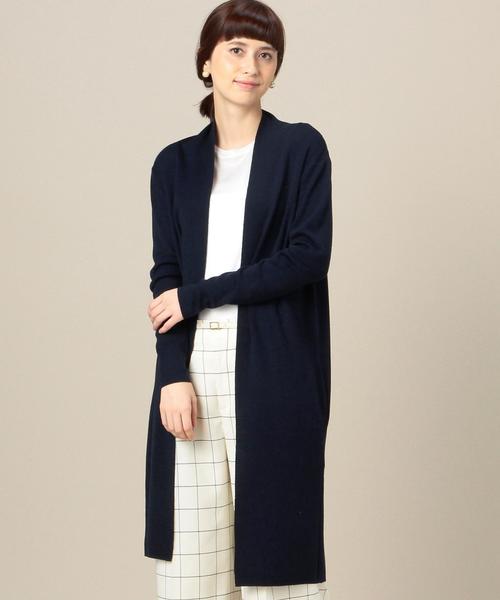 green label relaxing（グリーンレーベルリラクシング）の「KF HandWash FLC SUPER ロングカーディガン◆（カーディガン/ボレロ・レディース・グレー/ブラウン/ネイビー/ライトグレー/ダークグレー/ロイヤルブルー・FREE）」の14枚目の写真