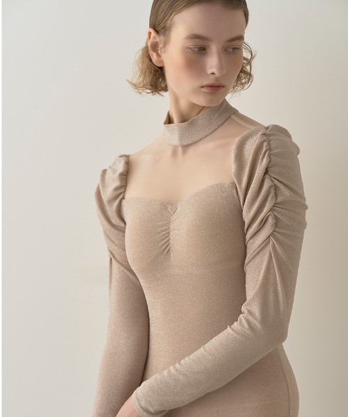 LILY BROWN（リリーブラウン）の「【LILY BROWN Lingerie】ボディスーツ/ロングスリーブ（ブラ&ショーツ・レディース・ピンク/ブラック/ベージュ・FREE）」の3枚目の写真