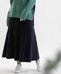 ロングモヘアアコーディオンニットスカート