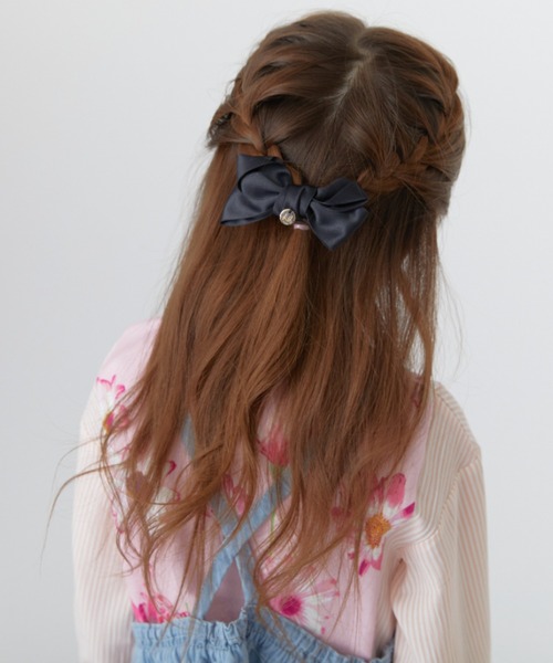 HAKKA KIDS（ハッカキッズ）の「サテンリボンヘアゴム（ヘアゴム・キッズ・ブラック/ベージュ・FREE）」の5枚目の写真