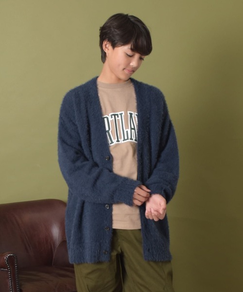 GLAZOS(グラソス)の「【大人向けサイズあり】シャギーカーディガン(その他トップス・キッズ・ネイビー/ブラウン/ライトグレー・160cm/150cm/170cm/140cm)」の3枚目の写真