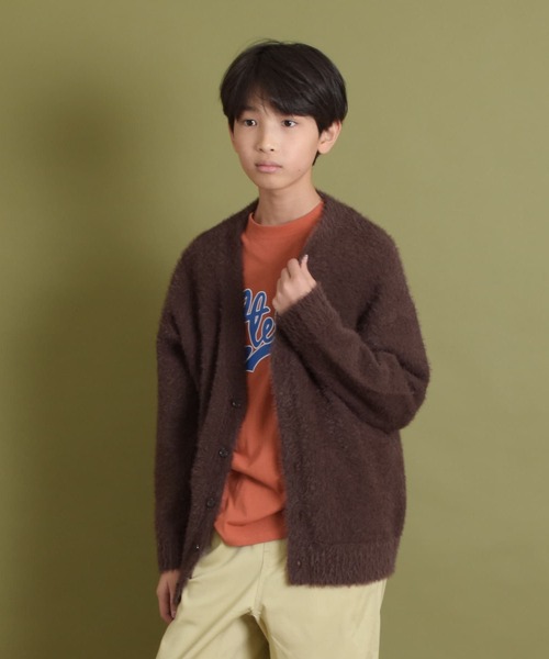 GLAZOS(グラソス)の「【大人向けサイズあり】シャギーカーディガン(その他トップス・キッズ・ネイビー/ブラウン/ライトグレー・160cm/150cm/170cm/140cm)」の2枚目の写真