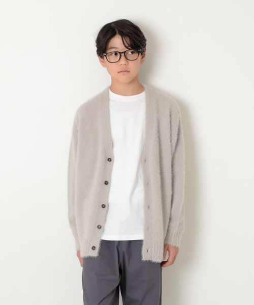 GLAZOS(グラソス)の「【大人向けサイズあり】シャギーカーディガン(その他トップス・キッズ・ネイビー/ブラウン/ライトグレー・160cm/150cm/170cm/140cm)」の1枚目の写真