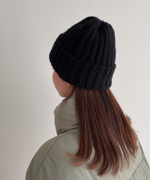 CANAL JEAN（キャナルジーン）の「El mar リブニットCAP（ニットキャップ/ビーニー・レディース・ブラック/ライトベージュ/チャコールグレー/ネイビー・ONE SIZE）」の6枚目の写真