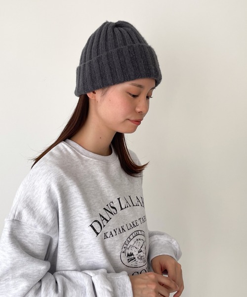 CANAL JEAN（キャナルジーン）の「El mar リブニットCAP（ニットキャップ/ビーニー・レディース・ブラック/ライトベージュ/チャコールグレー/ネイビー・ONE SIZE）」の8枚目の写真