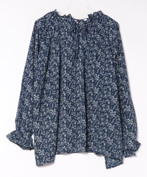 GOLDJAPAN(ゴールドジャパン)の「花柄シャーリングブラウス【大きいサイズ対応】(シャツ/ブラウス・レディース・ネイビー/ブラック/オフホワイト・LL/3L/4L/5L)」の22枚目の写真