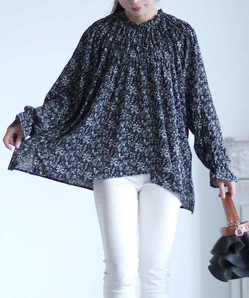 花柄シャーリングブラウス（シャツ/ブラウス）｜GOLDJAPAN（ゴールドジャパン）