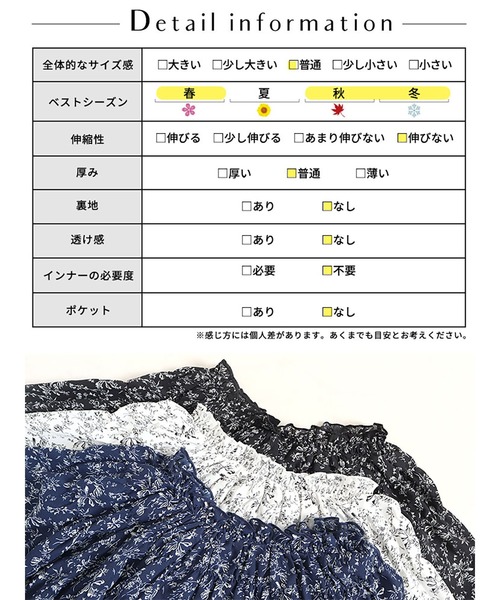 GOLDJAPAN(ゴールドジャパン)の「花柄シャーリングブラウス【大きいサイズ対応】(シャツ/ブラウス・レディース・ネイビー/ブラック/オフホワイト・LL/3L/4L/5L)」の21枚目の写真