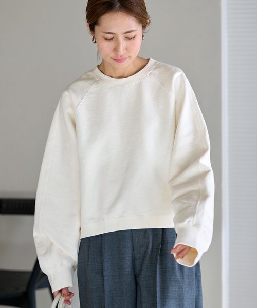 FRAMeWORK（フレームワーク）の「ショートワイドSWEAT（スウェット・レディース・ピンク/グレー/ライトグリーン/チャコールグレー/アイボリー・FREE）」の8枚目の写真