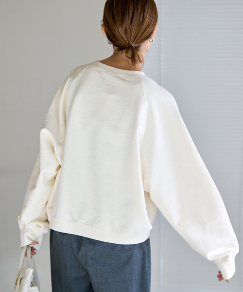 FRAMeWORK（フレームワーク）の「ショートワイドSWEAT（スウェット・レディース・ピンク/グレー/ライトグリーン/チャコールグレー/アイボリー・FREE）」の11枚目の写真
