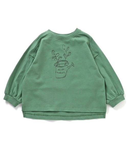 Ampersand（アンパサンド）の「premier 刺繍Tプルオーバー（Tシャツ/カットソー・キッズ・グリーン/ベージュ/オフホワイト・120/100/90/80/140/70/110/130）」の3枚目の写真