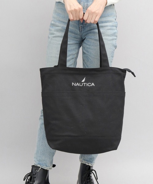 NAUTICA(ノーティカ)の「12オンス シンプル 帆布 キャンバス トートバッグ(トートバッグ・メンズ・ブラック/オフホワイト・FREE)」の8枚目の写真