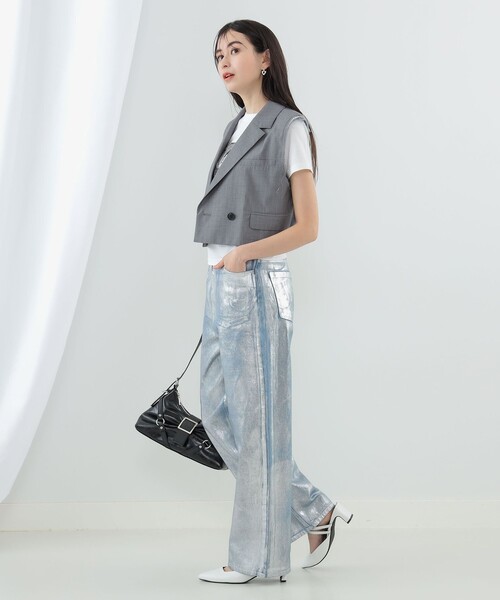 Ray BEAMS（レイビームス）の「Ray BEAMS / ギャザー ベルト バッグ（ハンドバッグ・レディース・ブラック/ブルー系その他4・ONE SIZE）」の6枚目の写真