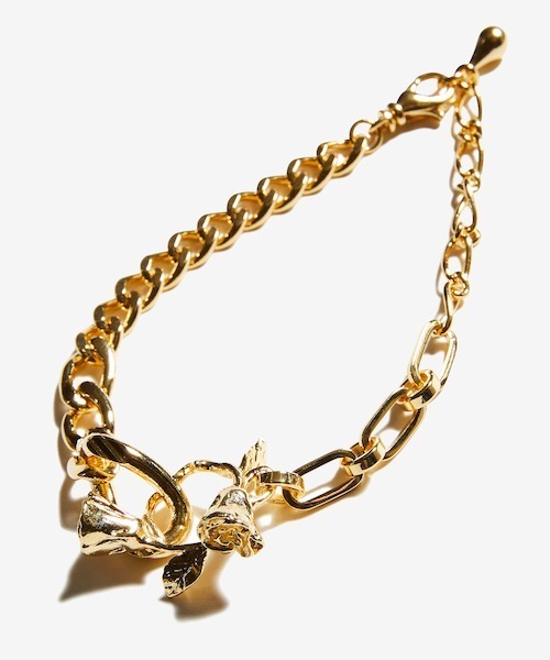 rehacer（レアセル）の「rehacer : Asymmetry Rose Chain  Bracelet / アシンメトリー ローズ チェーン ブレスレット（ブレスレット・メンズ・ゴールド/シルバー・FREE）」の5枚目の写真