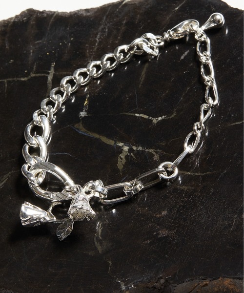 rehacer（レアセル）の「rehacer : Asymmetry Rose Chain  Bracelet / アシンメトリー ローズ チェーン ブレスレット（ブレスレット・メンズ・ゴールド/シルバー・FREE）」の8枚目の写真