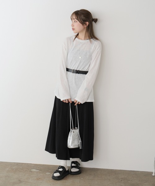 AO2（アオズ）の「▲Long sleeve t-shirt / 無地ロンT 長袖Tシャツ（Tシャツ/カットソー・レディース・ピンク/ホワイト/ブルー/レッド/ブラック・FREE）」の7枚目の写真